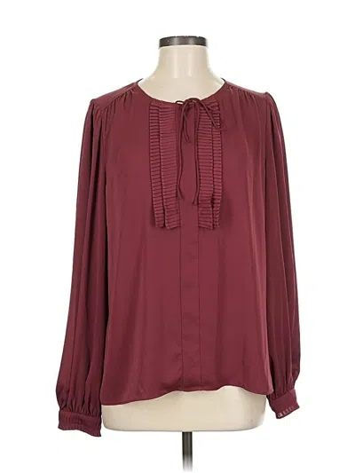 Pre-owned Current Air Long Sleeve Blouse In Burgundy