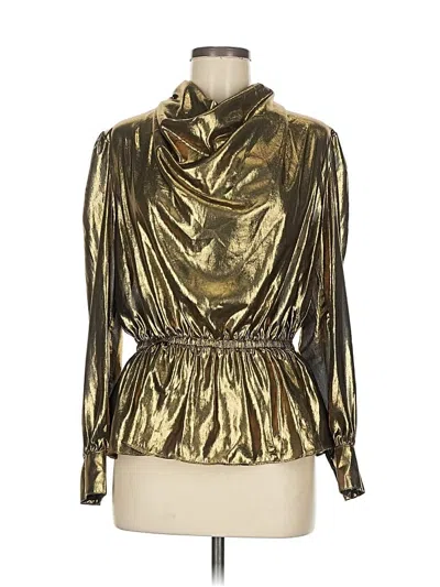 Pre-owned Current Air Long Sleeve Blouse In Gold