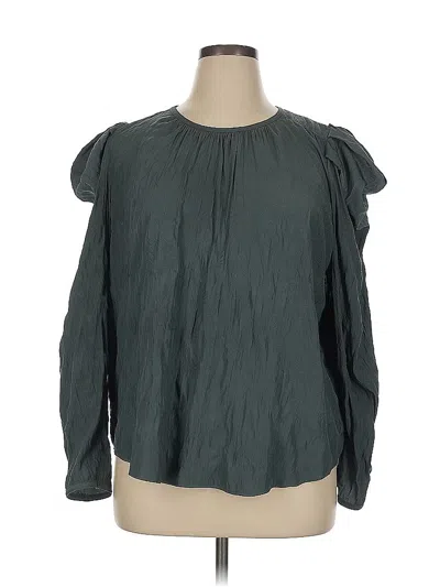 Pre-owned Current Air Long Sleeve Blouse In Gray
