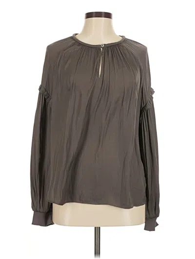 Pre-owned Current Air Long Sleeve Blouse In Gray
