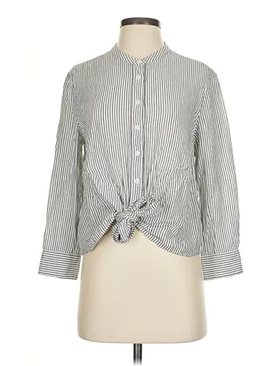 Pre-owned Current Air Long Sleeve Blouse In Gray
