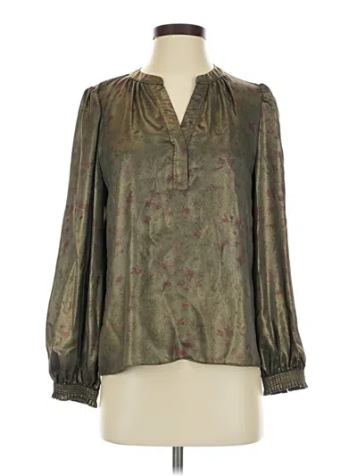 Pre-owned Current Air Long Sleeve Blouse In Green