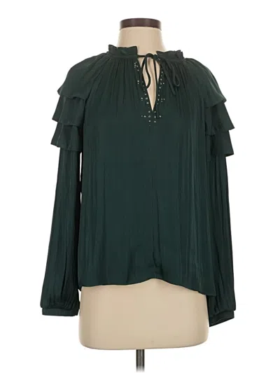 Current Air Long Sleeve Blouse In Green