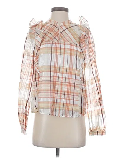 Pre-owned Current Air Long Sleeve Blouse In Ivory