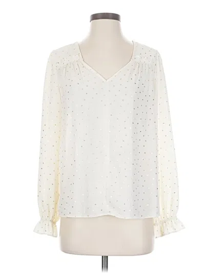 Pre-owned Current Air Long Sleeve Blouse In Ivory
