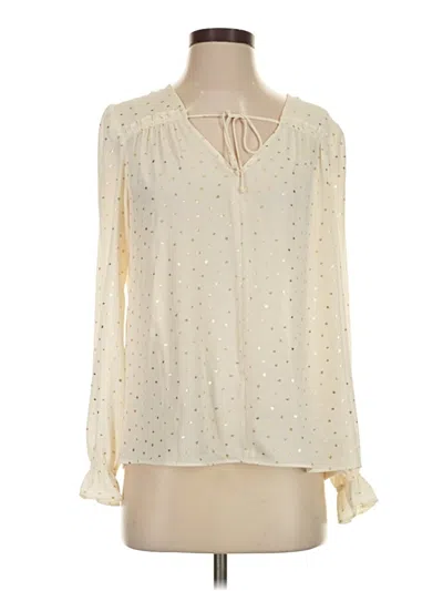 Pre-owned Current Air Long Sleeve Blouse In Ivory