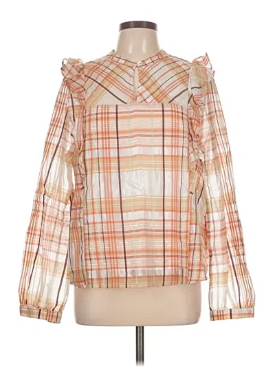 Pre-owned Current Air Long Sleeve Blouse In Orange
