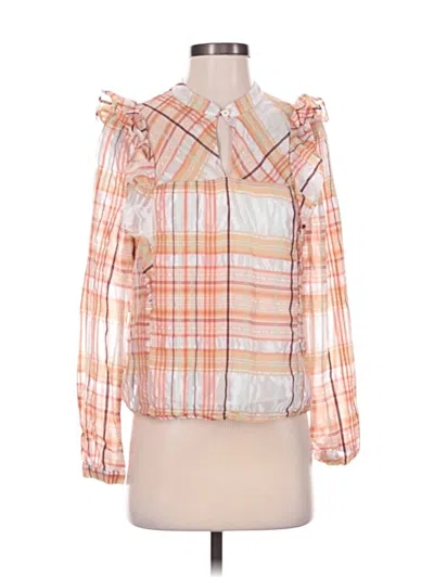 Pre-owned Current Air Long Sleeve Blouse In Orange