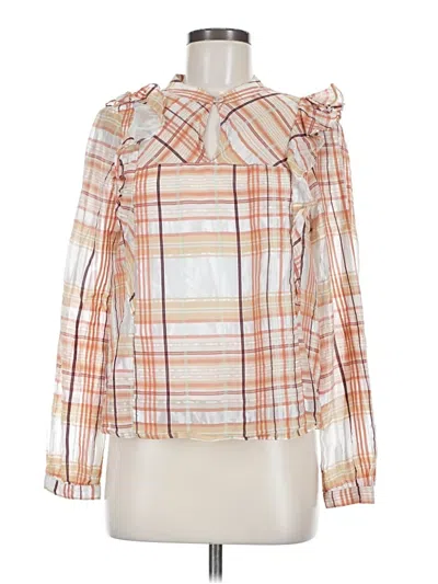 Pre-owned Current Air Long Sleeve Blouse In Orange