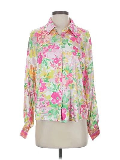 Pre-owned Current Air Long Sleeve Blouse In Pink