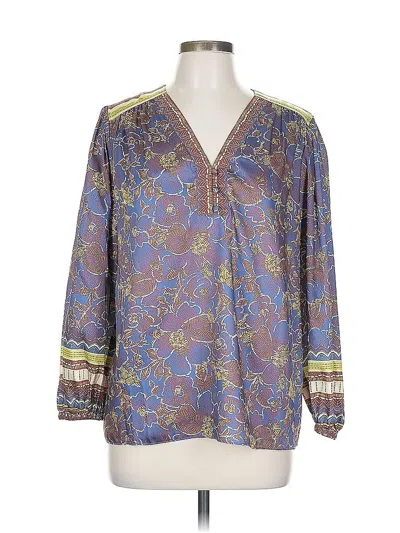 Pre-owned Current Air Long Sleeve Blouse In Purple