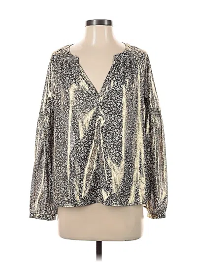 Pre-owned Current Air Long Sleeve Blouse In Silver