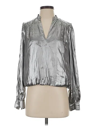 Current Air Long Sleeve Blouse In Silver