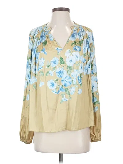 Pre-owned Current Air Long Sleeve Blouse In Tan