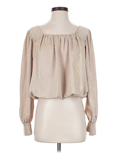 Pre-owned Current Air Long Sleeve Blouse In Tan