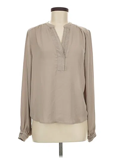 Pre-owned Current Air Long Sleeve Blouse In Tan