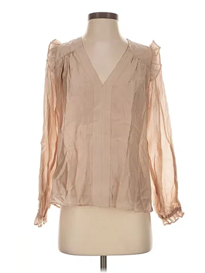Current Air Long Sleeve Blouse In Brown
