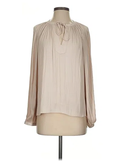 Pre-owned Current Air Long Sleeve Blouse In Tan