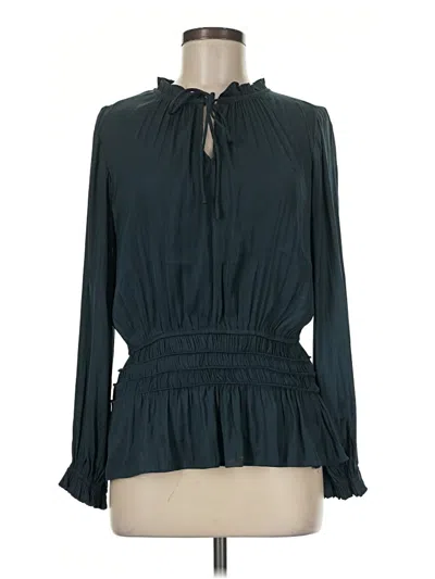 Pre-owned Current Air Long Sleeve Blouse In Teal