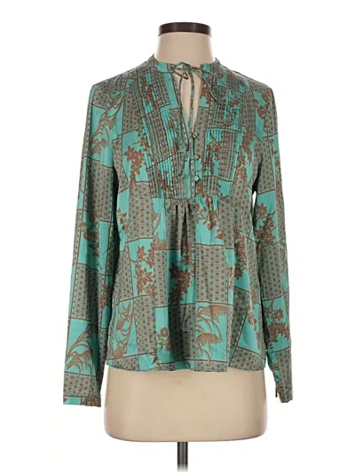 Pre-owned Current Air Long Sleeve Blouse In Teal
