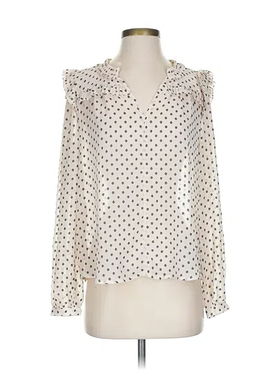 Pre-owned Current Air Long Sleeve Blouse In White
