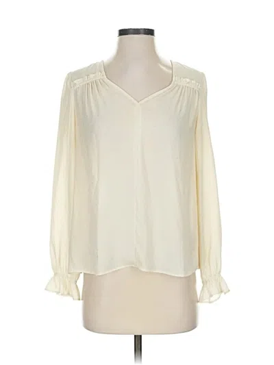 Pre-owned Current Air Long Sleeve Blouse In White