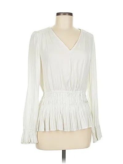 Pre-owned Current Air Long Sleeve Blouse In White