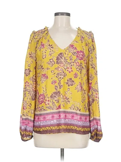 Pre-owned Current Air Long Sleeve Blouse In Yellow