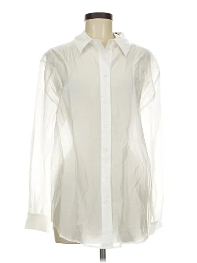 Current Air Long Sleeve Button Down Shirt In Ivory