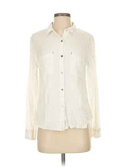 Pre-owned Current Air Long Sleeve Button Down Shirt In White