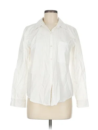 Pre-owned Current Air Long Sleeve Button Down Shirt In White