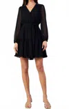 Current Air Long Sleeve Surplus Mini Dress In Black In Black