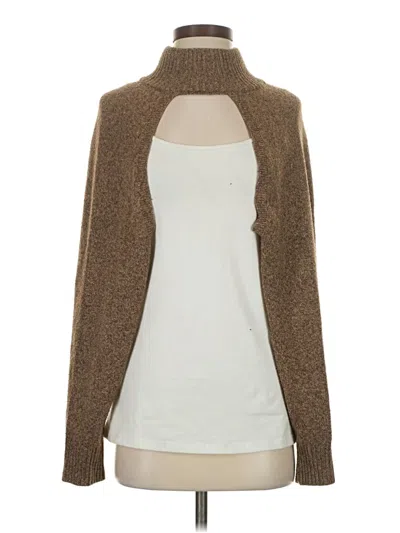 Pre-owned Current Air Long Sleeve Top Brown Turtleneck Tops