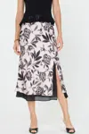 Current Air Lorena Floral Skirt In Black/white Multi In Multi