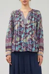 Current Air Lurex Floral Blouse In Plum Multi In Multi