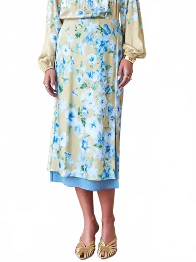 Current Air Maeve Floral Skirt In Blue Multi
