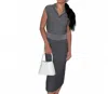 Current Air Marietta Knit Midi Skirt In Grey In Gray