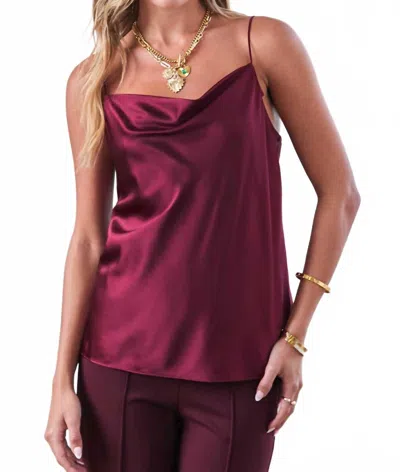 Current Air Marjorie Silk Cami Top In Wine In Pink