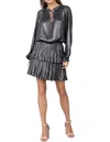 CURRENT AIR METALLIC DROP WAIST DRESS IN GREY
