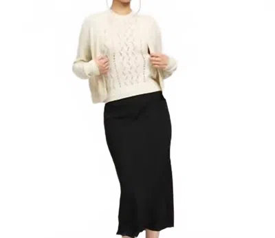 Current Air Micro Sequined Cardigan Set In Ivory Sparkle In Multi