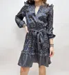 CURRENT AIR MINDY MINI DRESS IN NAVY MULTI FLORAL