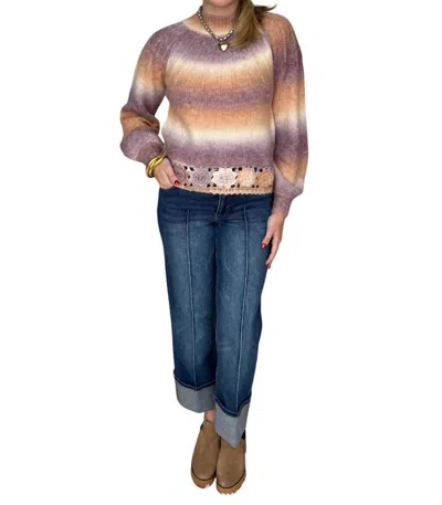 Current Air Mock Neck Sweater In Purple Clay In Multi