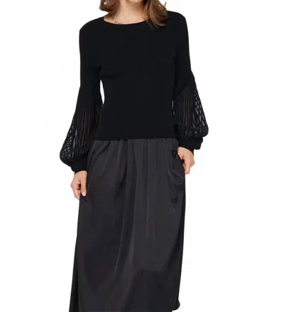 Current Air Molly Sweater Midi Dress Set In Black
