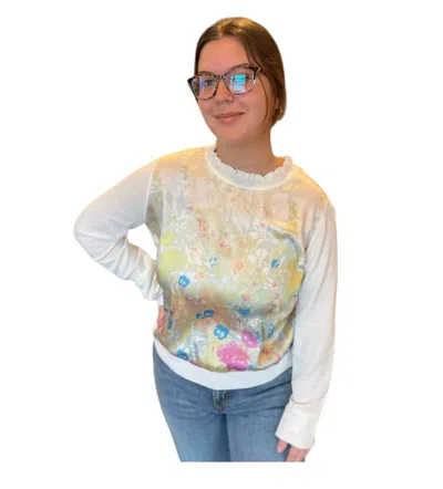 Current Air Multi Floral Top In White
