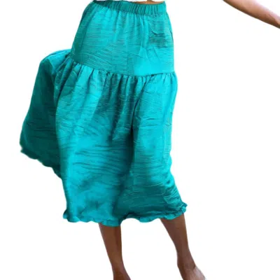 Current Air oz Tiered Midi Skirt In Blue