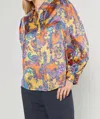 Current Air Paisley Button Down Top In Orange Paisley In Multi