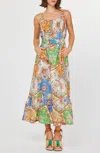 Current Air Patch Printed Midi Dress In Multi In Multi