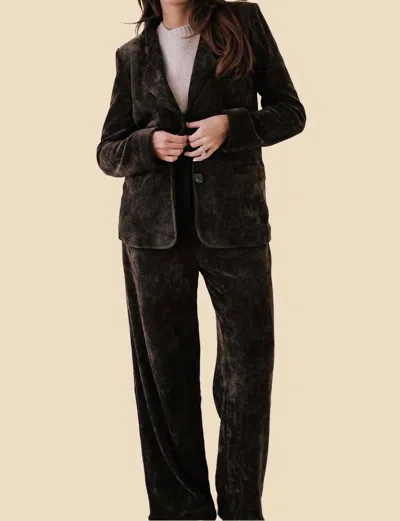 Current Air Paulina Corduroy Wide Leg Pants In Brown