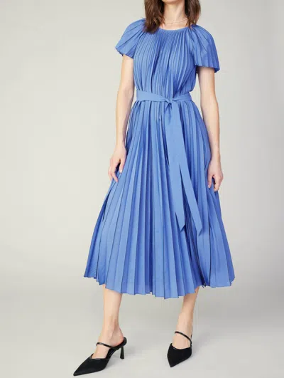 Current Air Pleated Midi Dress In Royal Blue