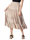 Current Air Pleated Midi Skirt In Ecru In White